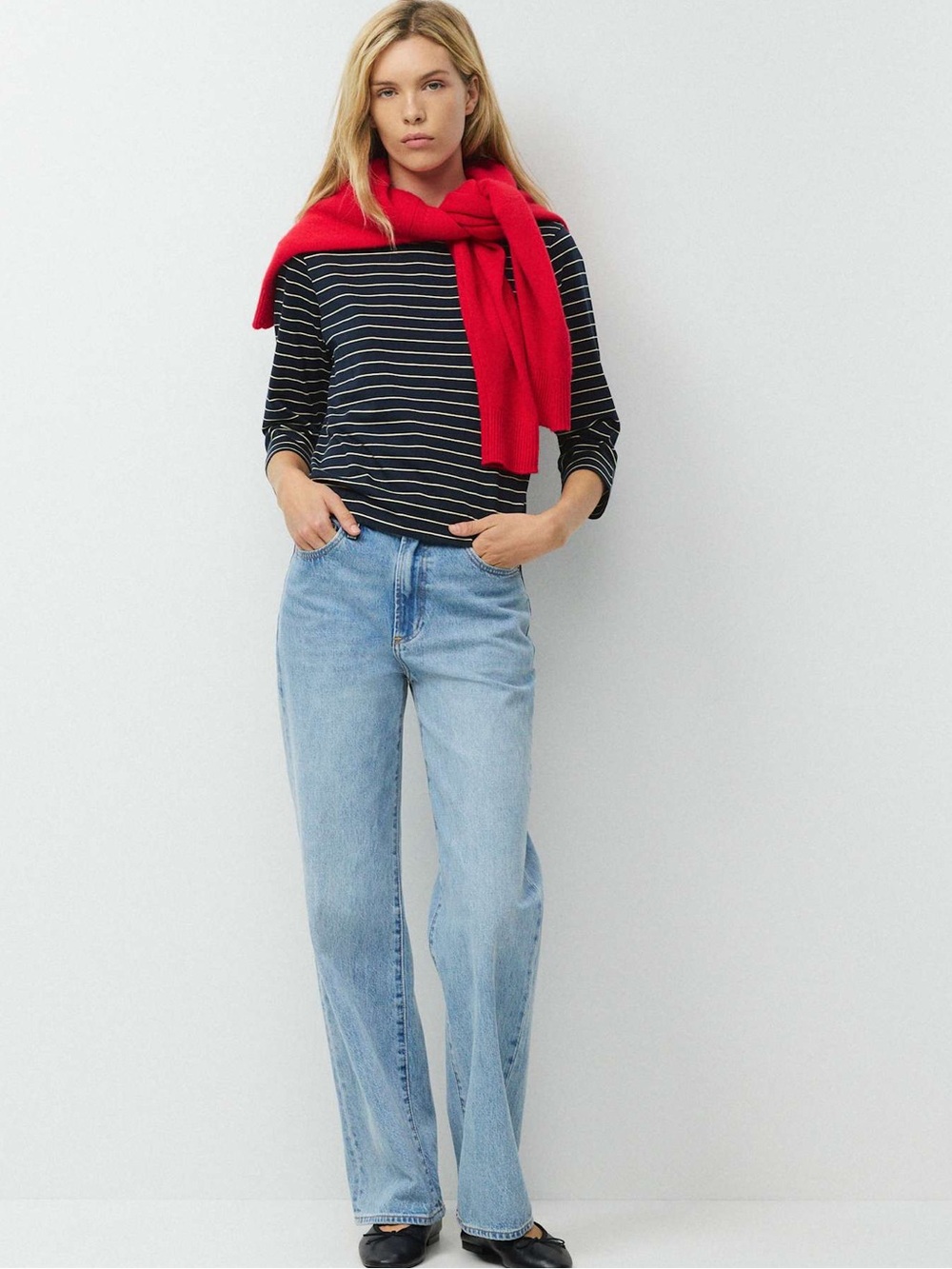 Denim Forum The Farrah Hi-Rise Wide Jean size 28